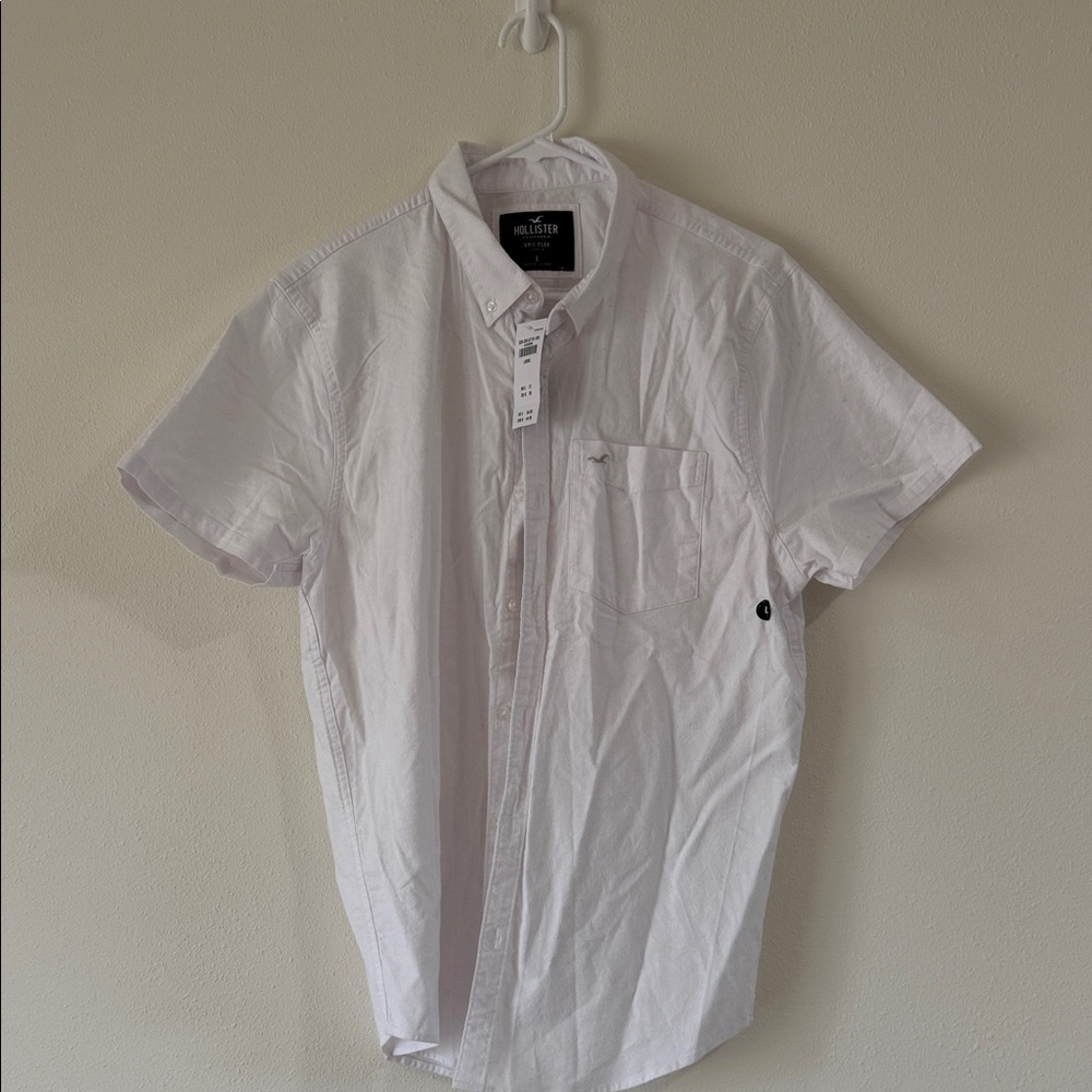Hollister Men's Light Pink Button Down Shirt